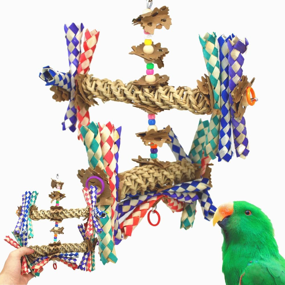 Double Helix 11" High by 9" Wide Parrot Toy, Amazon, African Grey, Conure, and Similar Sized Birds