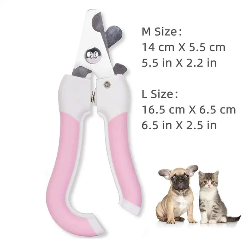Professional Pet Nail Clipper with Safety Guard Stainless Steel Scissors Cat Dog for Claw Care Grooming Supplies Size Fits