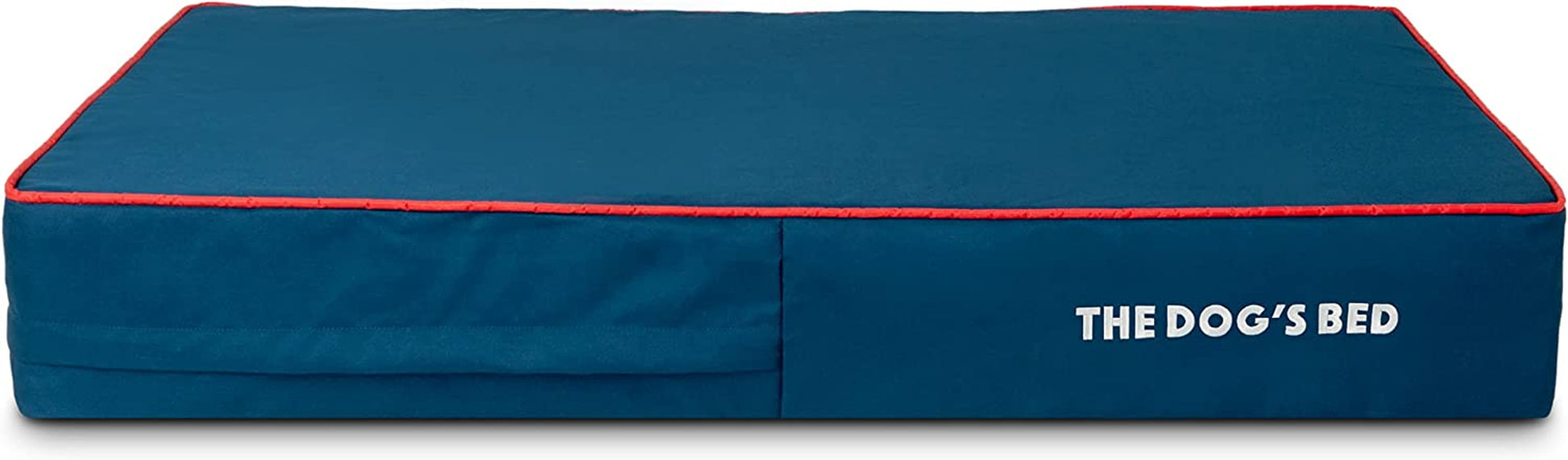 The Dog’S Bed Orthopedic Memory Foam Dog Bed, Large Blue/Red 40X25, Pain Relief for Arthritis, Hip & Elbow Dysplasia, Post Surgery, Lameness, Supportive, Calming, Waterproof Washable Cover