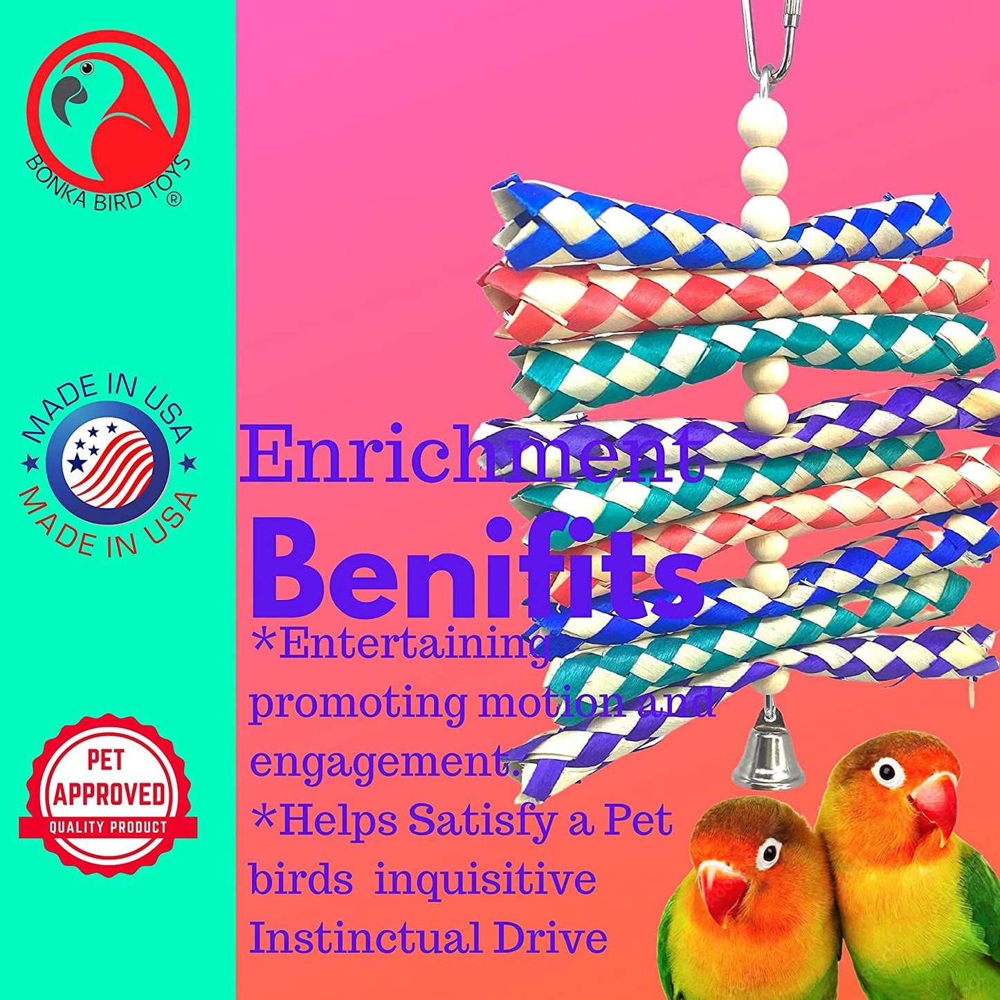 946 Pk2 SHREDBURST Bird Toy Parrot Cage Craft Toys Cages Cockatiel Parrotlet Conure