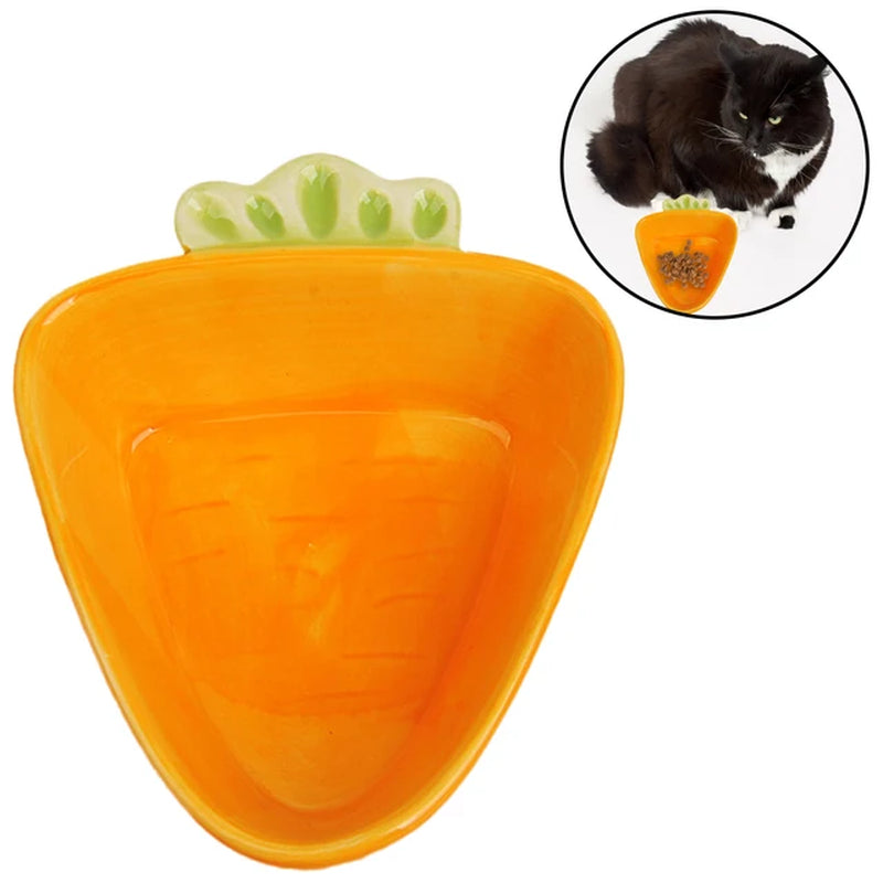 Cute Cartoon Carrot Rabbit Shape Ceramic Bowl Food Water Feeding Bowls for Small Animals Hamster Chinchilla Pet Feeding Supplies