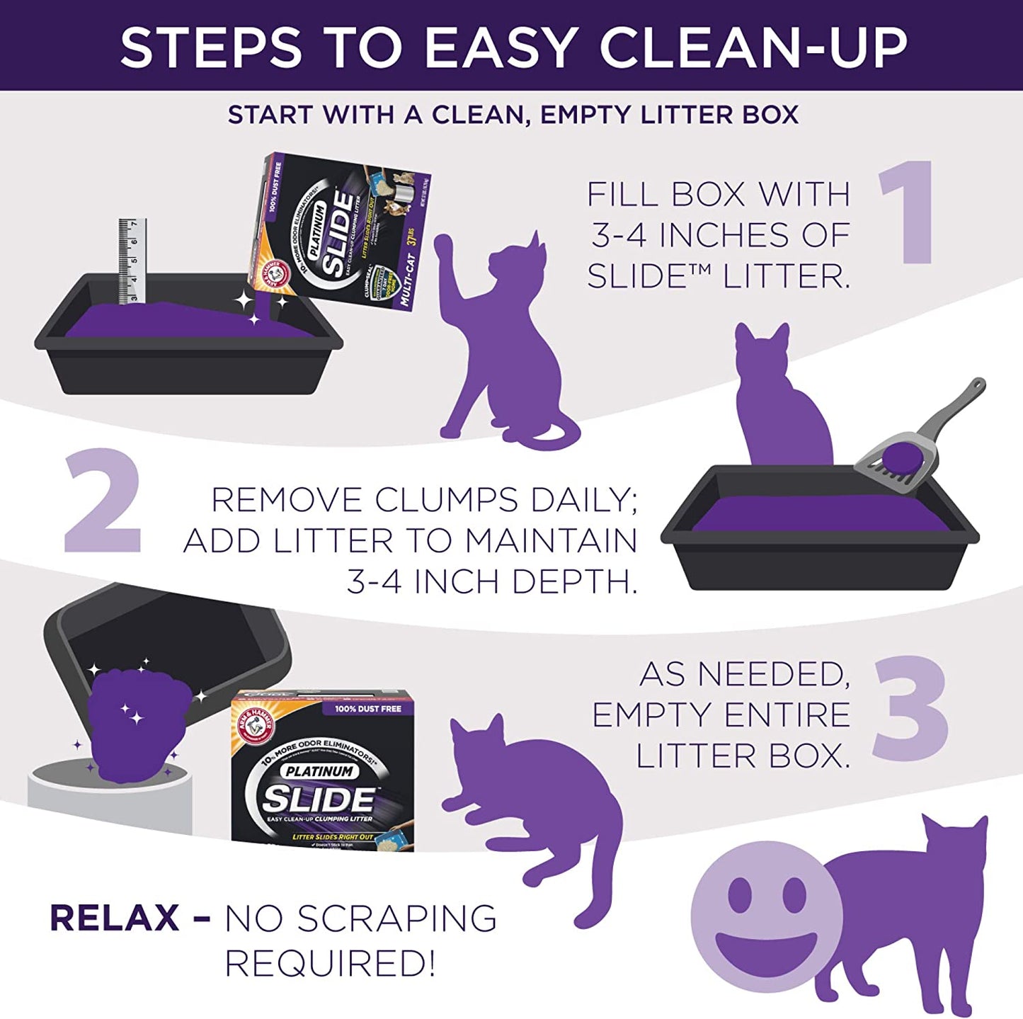 Platinum SLIDE Easy Clean, Clumping Litter, Multi-Cat, 37 Lbs