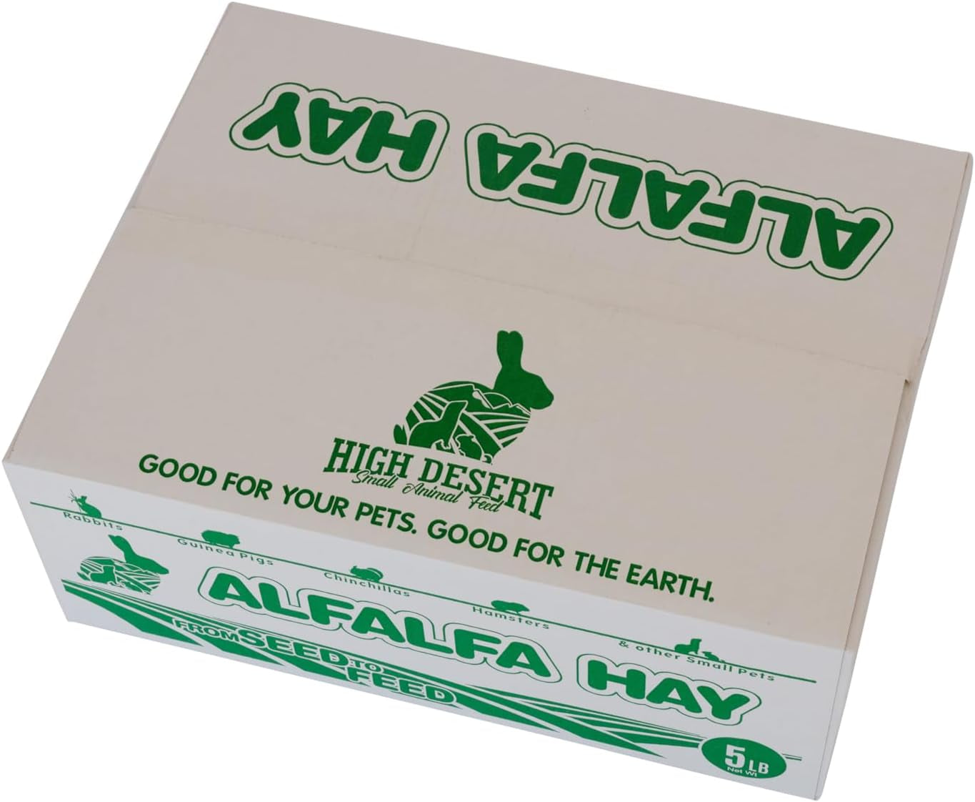 High Desert Alfalfa Hay - Dried Natural Alfalfa Hay for Rabbits, Guinea Pigs, Chinchillas, and Ferrets - Protein and Fiber Rich Food for Small Animals - Healthy Pet Food