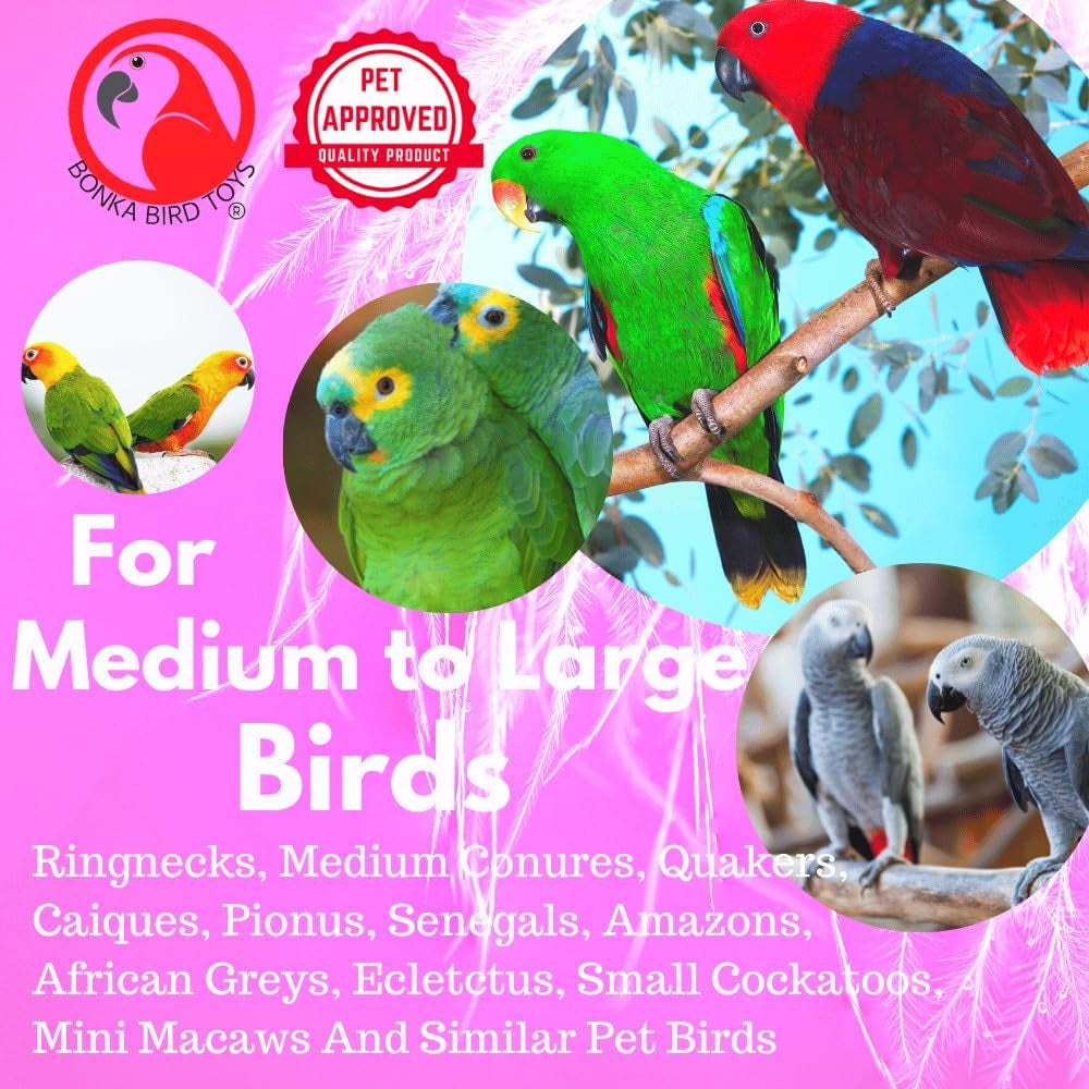 Double Helix 11" High by 9" Wide Parrot Toy, Amazon, African Grey, Conure, and Similar Sized Birds