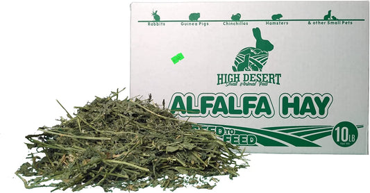 High Desert Alfalfa Hay - Dried Natural Alfalfa Hay for Rabbits, Guinea Pigs, Chinchillas, and Ferrets - Protein and Fiber Rich Food for Small Animals - Healthy Pet Food