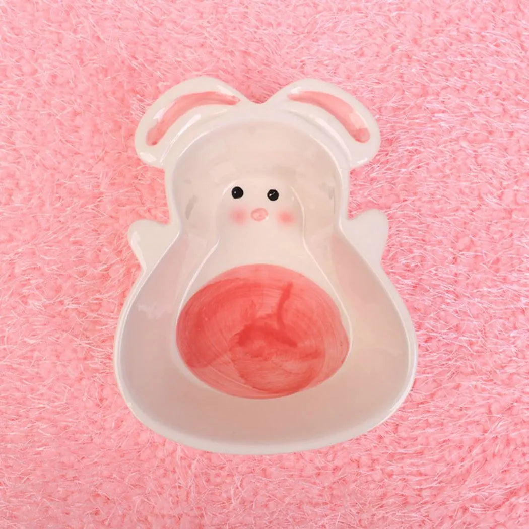 Cute Cartoon Carrot Rabbit Shape Ceramic Bowl Food Water Feeding Bowls for Small Animals Hamster Chinchilla Pet Feeding Supplies