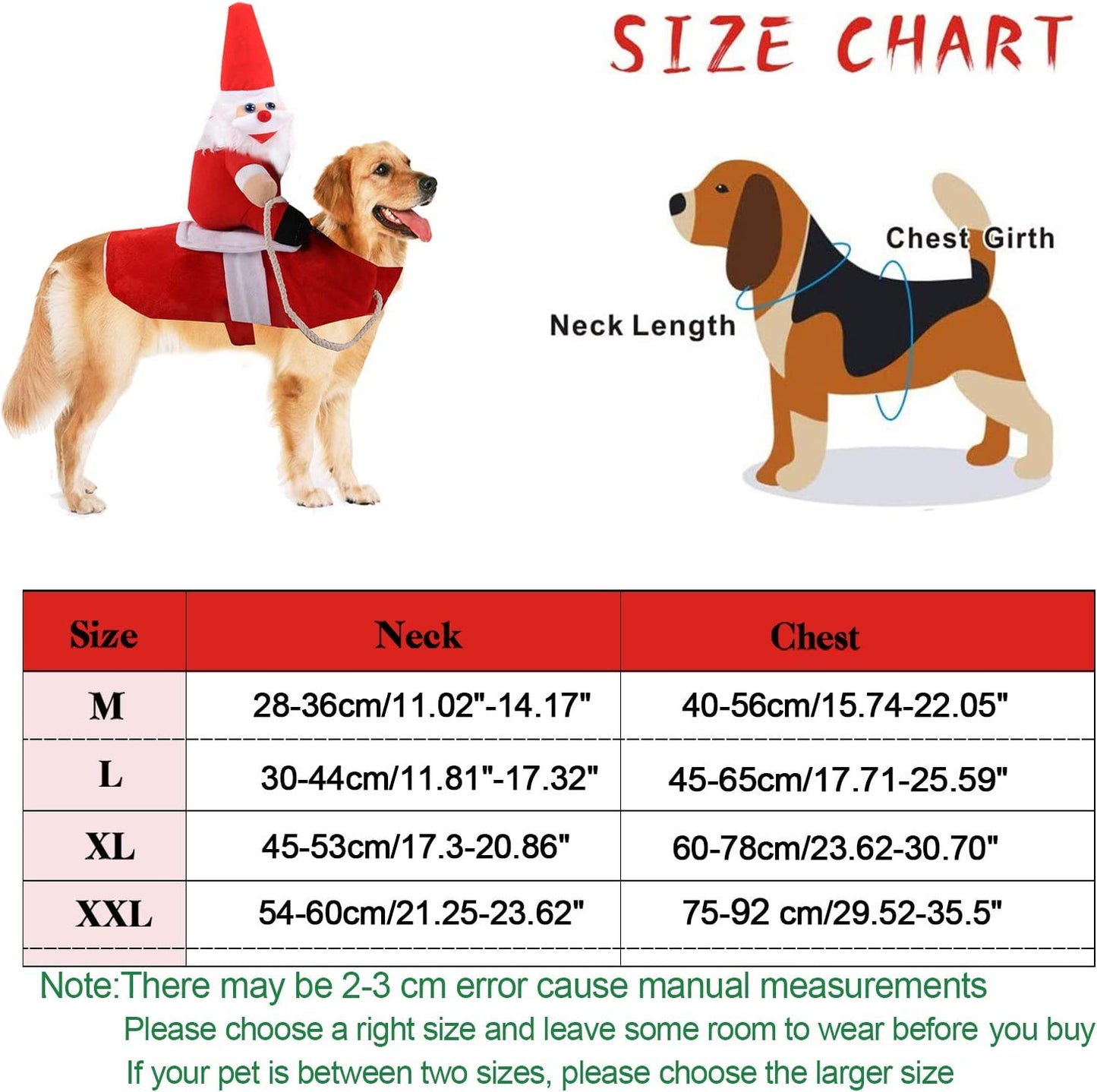 Large Clearance Christmas Dog Costume: Funny Santa Claus Outfit for Pets, Perfect for Holiday Parties and Halloween Dress-Up