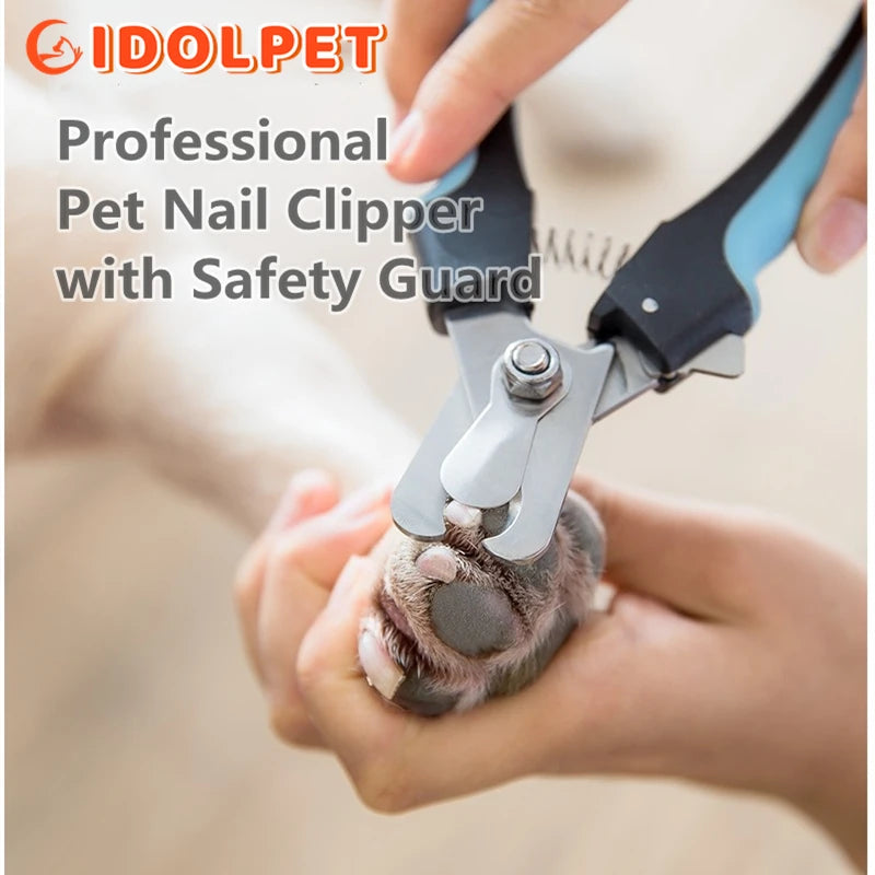 Professional Pet Nail Clipper with Safety Guard Stainless Steel Scissors Cat Dog for Claw Care Grooming Supplies Size Fits