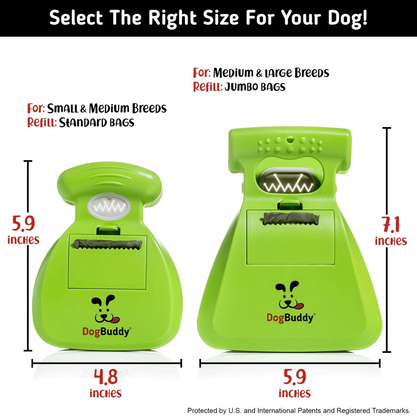 Pooper Scooper, Portable Dog Pooper Scooper, Poop Scoop for Small and Large Dogs, Pooper Scooper with Bag Attachment, Leash Clip and Dog Poop Bags Included (Medium, Kiwi)