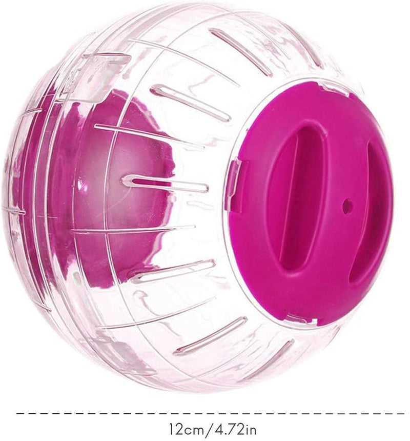 New Cute Hamster Running Ball 4.7 Inches Crystal Ball for Hamsters Small Silent Exercise Wheel Small Animals Cage Accessories Small Animal Pet Toys Ball Mouse Ball (Pink)