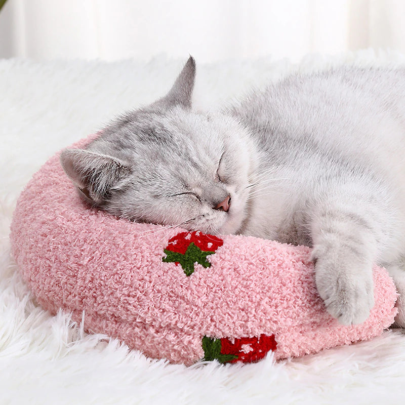 Little Pillow for Cats Fashion Neck Protector Deep Sleep Puppy U-Shaped Pillow Cat Pillow Kitten Headrest Dog Sleeping Pillow