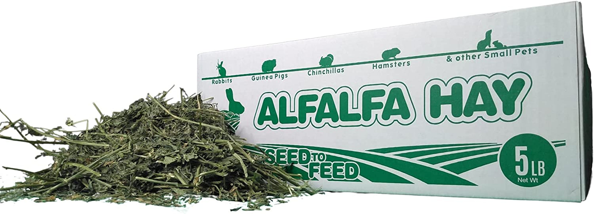 High Desert Alfalfa Hay - Dried Natural Alfalfa Hay for Rabbits, Guinea Pigs, Chinchillas, and Ferrets - Protein and Fiber Rich Food for Small Animals - Healthy Pet Food