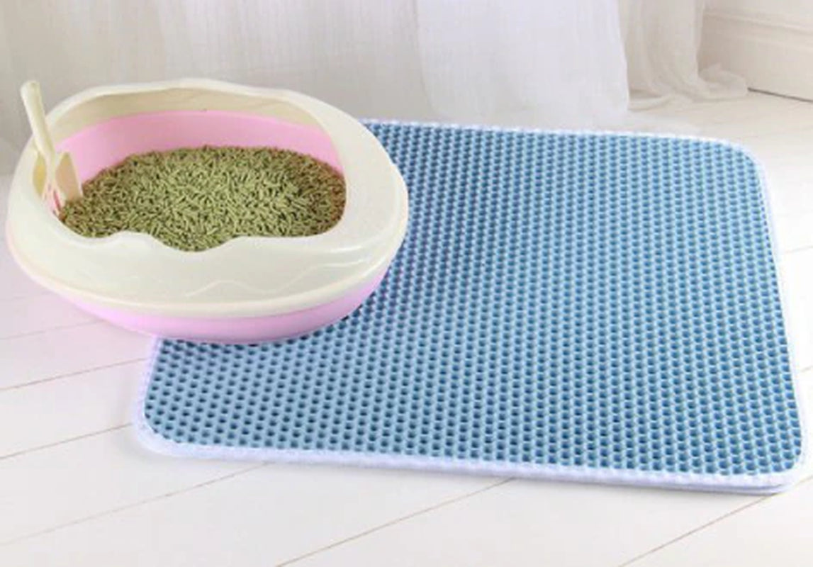 Waterproof Pet Cat Litter Mat Double Layer Pet Litter Box Mat Non-Slip Sand Cat Pad Washable Bed Mat Clean Pad Products