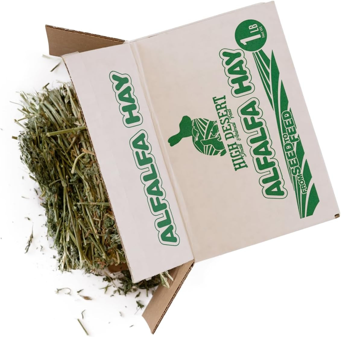 High Desert Alfalfa Hay - Dried Natural Alfalfa Hay for Rabbits, Guinea Pigs, Chinchillas, and Ferrets - Protein and Fiber Rich Food for Small Animals - Healthy Pet Food