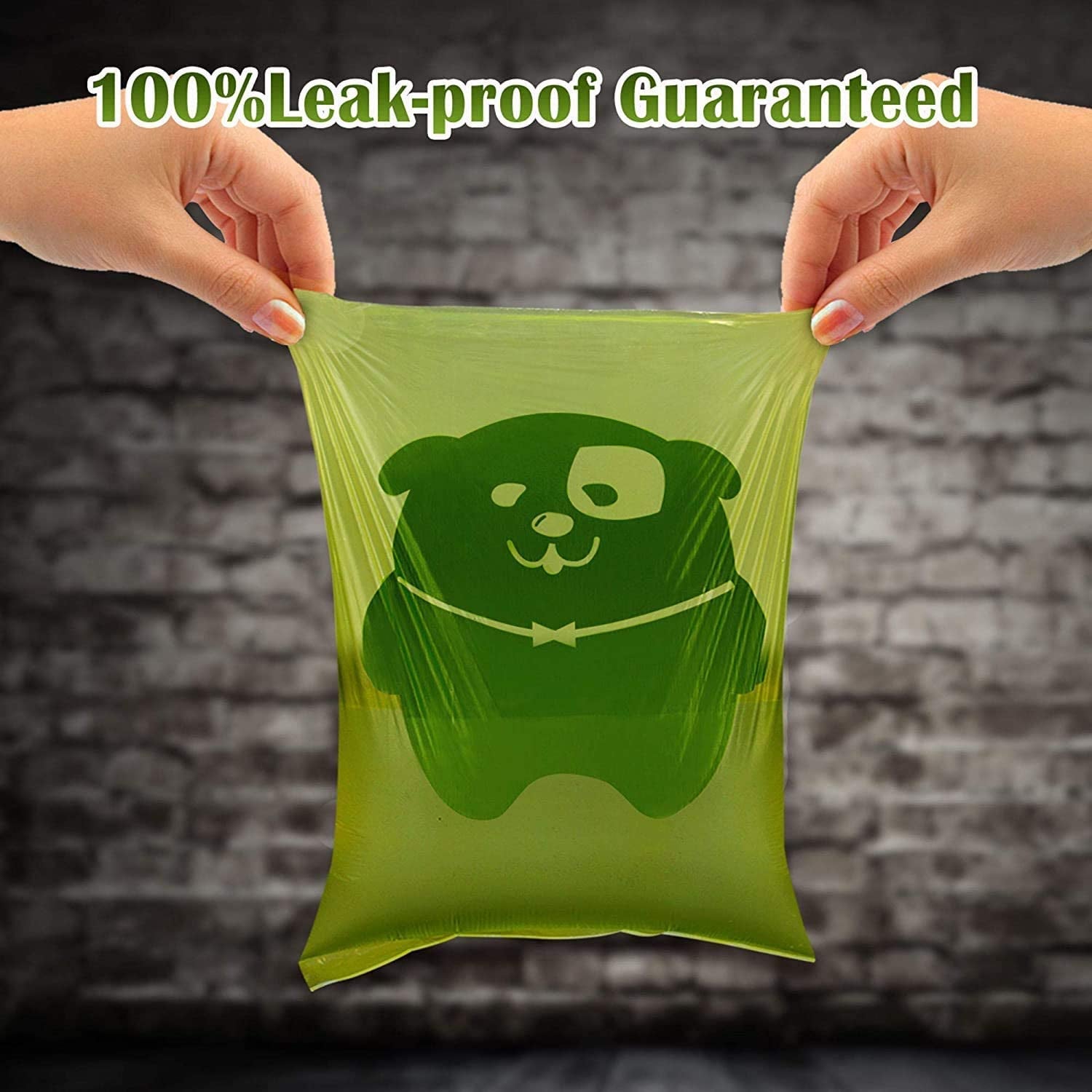 Dog Poop Bag Dispenser with Flashlight - Doggy Bag Holder, Leak-Proof Puppy Poop Bags, Extra Thick Strong Doggie Bags for Poop (120 Bags)
