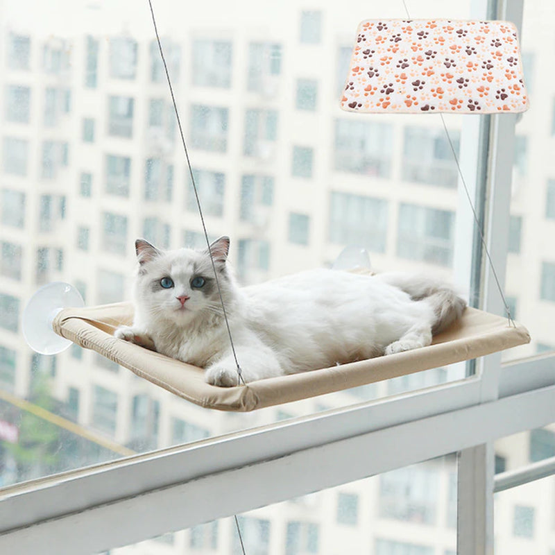 Cat Hammock Hanging Cat Bed Window Pet Bed for Cats Small Dogs Sunny Window Seat Mount with Blanket Bearing 20Kg Pet Accessories