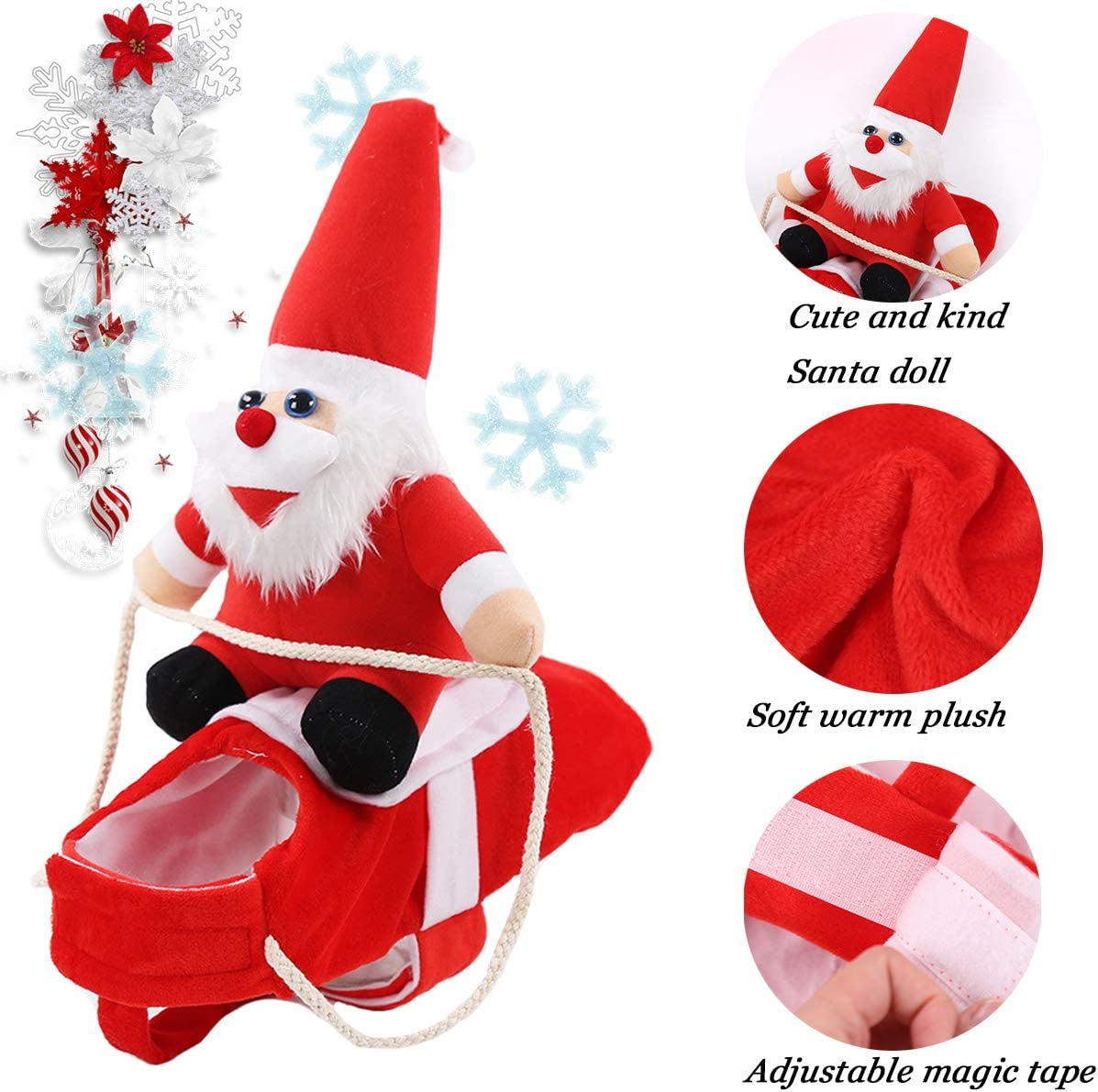 Large Clearance Christmas Dog Costume: Funny Santa Claus Outfit for Pets, Perfect for Holiday Parties and Halloween Dress-Up