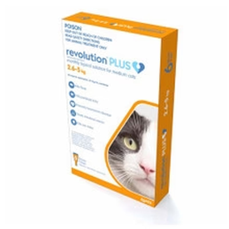 Revolution plus Flea, Worm and Tick Prevention for Medium Cats 5.6-11 Lbs (2.5-5 Kg), Orange 3 Pack