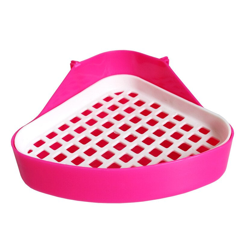 Practical Pet Cat Rabbit Pee Toilet Small Animals Hamster Guinea Pig Litter Tray Corner Pet Training Tray Free Shipping