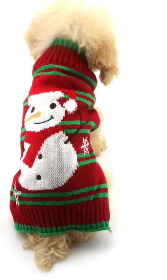 Dog Ugly Christmas Sweater Xmas Sweater Dog Christmas Snowman Sweater Cat Ugly Christmas Sweater for Cat Dog(Snowman, S)