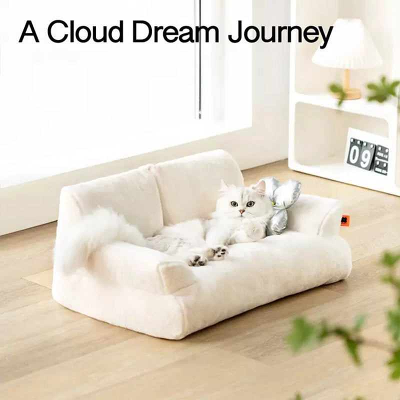 "Ultimate Comfort and Style: Premium Fur Pet Sofa Bed for Your Beloved Cat or Dog - Perfect for Summertime Relaxation!"