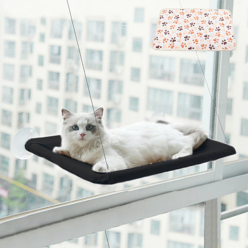 Cat Hammock Hanging Cat Bed Window Pet Bed for Cats Small Dogs Sunny Window Seat Mount with Blanket Bearing 20Kg Pet Accessories