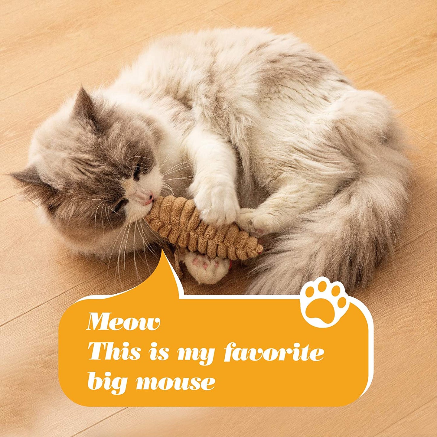 5Pcs Cat Catnip Toy Oirganic Silvervine Toys Plush Cat Chew Interactive Toys Cat Mice & Animals Toys for Indoor Cats and Kittens over 6 Months Old (Multicolor 5Pcs Mice)