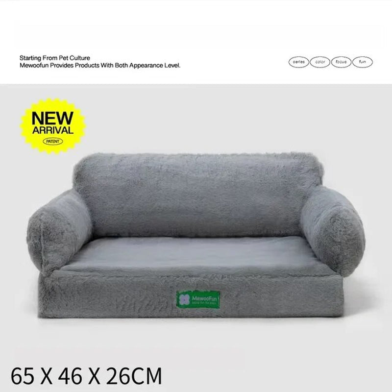 "Ultimate Comfort and Style: Premium Fur Pet Sofa Bed for Your Beloved Cat or Dog - Perfect for Summertime Relaxation!"