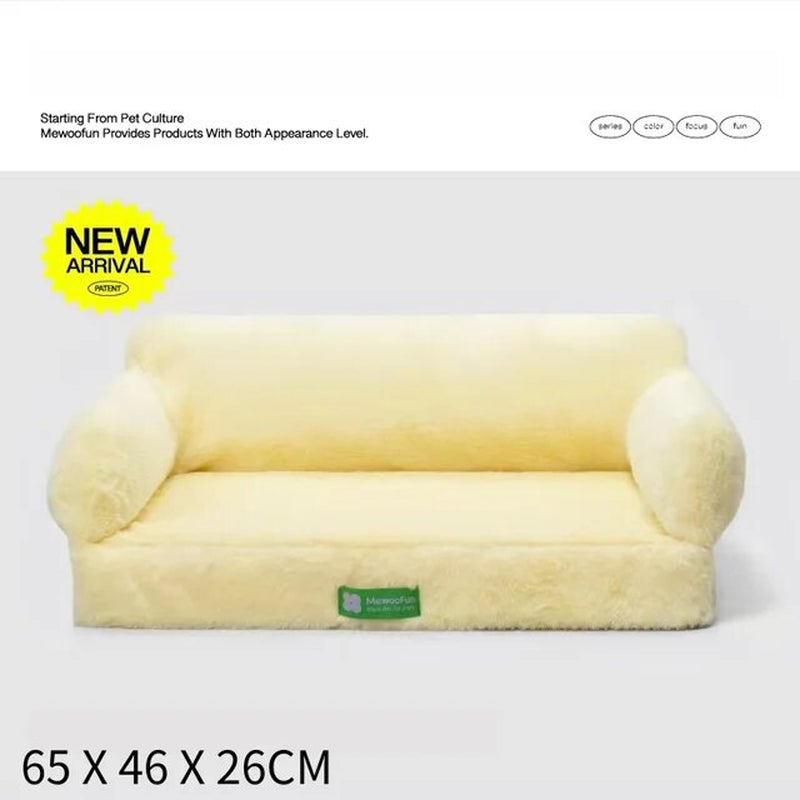 "Ultimate Comfort and Style: Premium Fur Pet Sofa Bed for Your Beloved Cat or Dog - Perfect for Summertime Relaxation!"