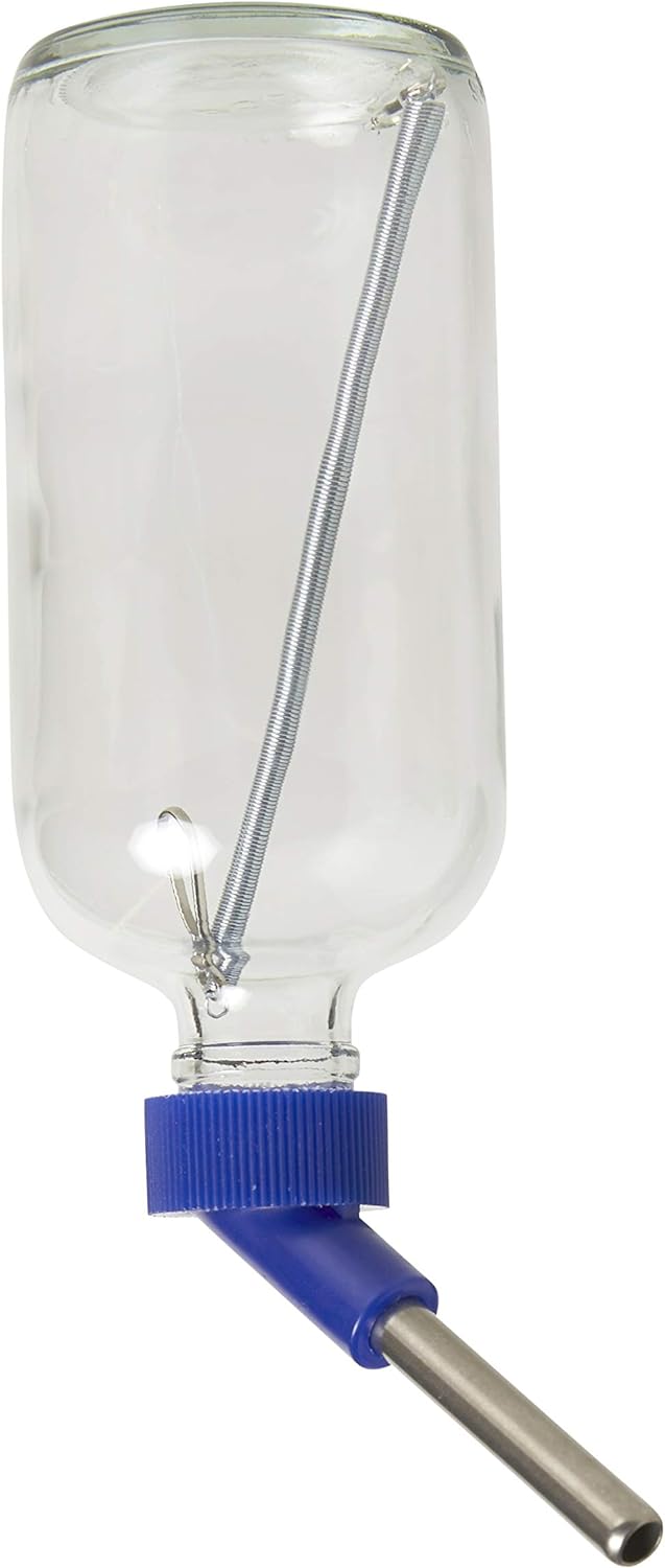 Glass Water Bottles for Rabbits, Ferrets, Small Birds, Guinea Pigs, Rats, Hamsters and Other Pets (Birds and Small Animals, 8Oz)