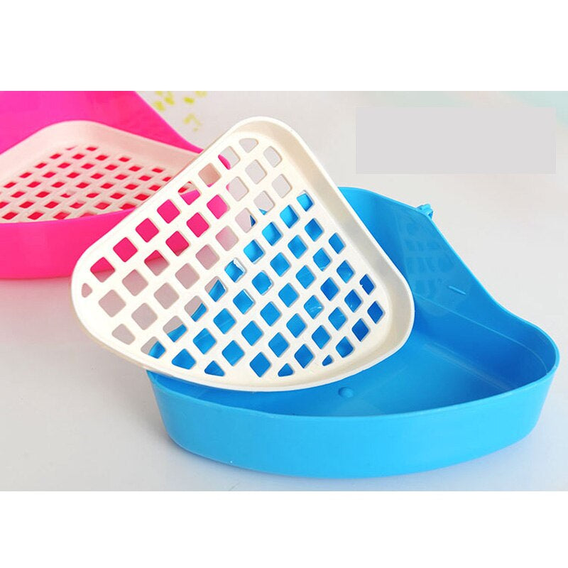 Practical Pet Cat Rabbit Pee Toilet Small Animals Hamster Guinea Pig Litter Tray Corner Pet Training Tray Free Shipping
