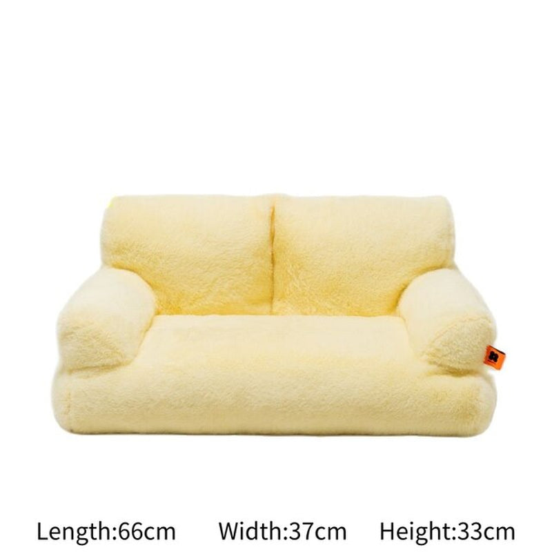 "Ultimate Comfort and Style: Premium Fur Pet Sofa Bed for Your Beloved Cat or Dog - Perfect for Summertime Relaxation!"