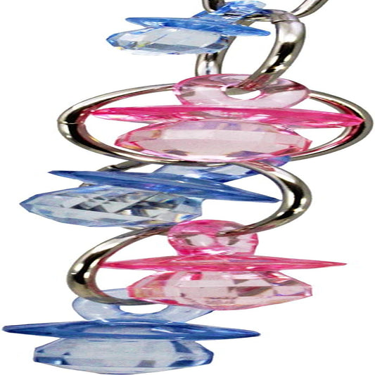 Chandelier Bird Toy Parrot Cage Toys Cages African Grey Conure Cockatiel. Quality Product Hand Made in the USA. (Blue and Pink)