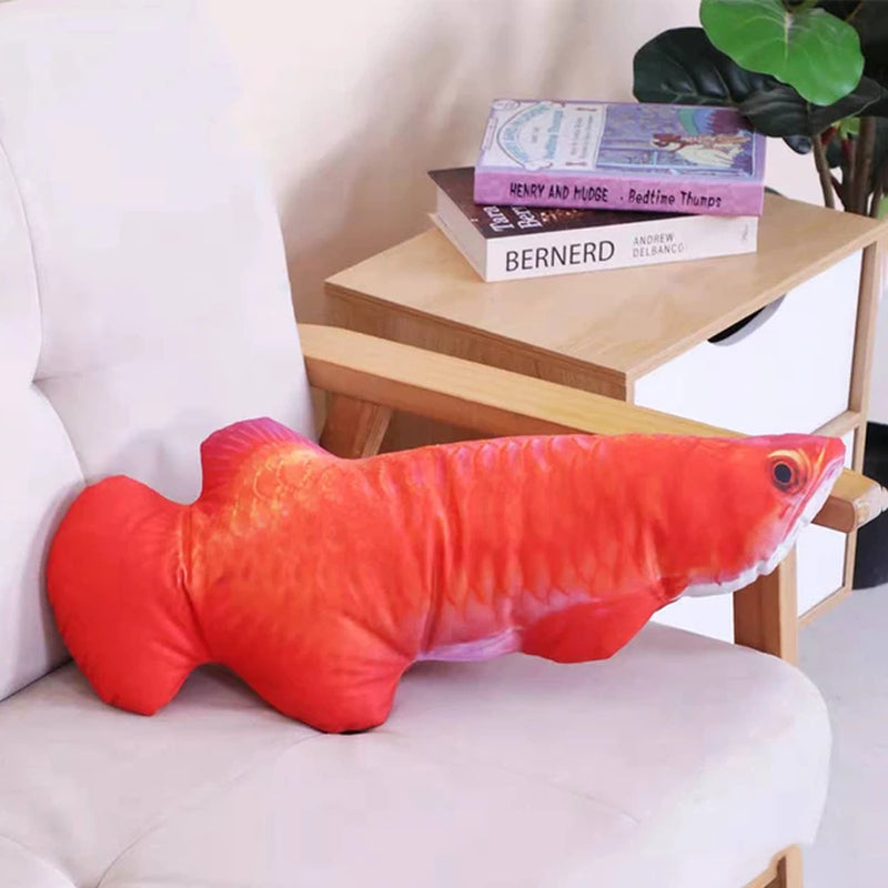 Pet Plush Cat Catnip Toy Teeth Teasing Cat Toy Simulated Fish Cat Fish Throw Pillow