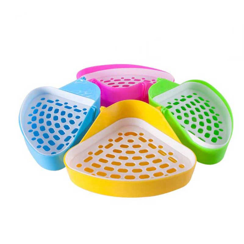 Practical Pet Cat Rabbit Pee Toilet Small Animals Hamster Guinea Pig Litter Tray Corner Pet Training Tray Free Shipping