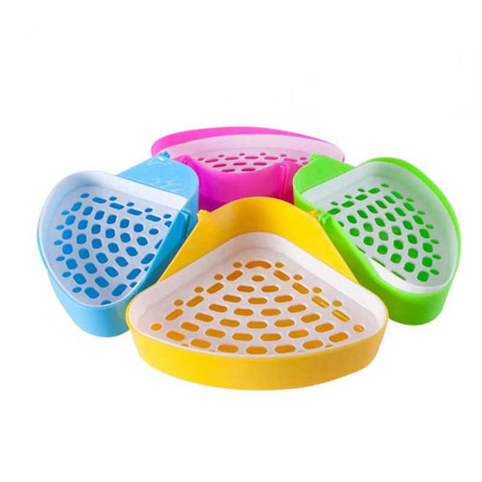 Practical Pet Cat Rabbit Pee Toilet Small Animals Hamster Guinea Pig Litter Tray Corner Pet Training Tray Free Shipping