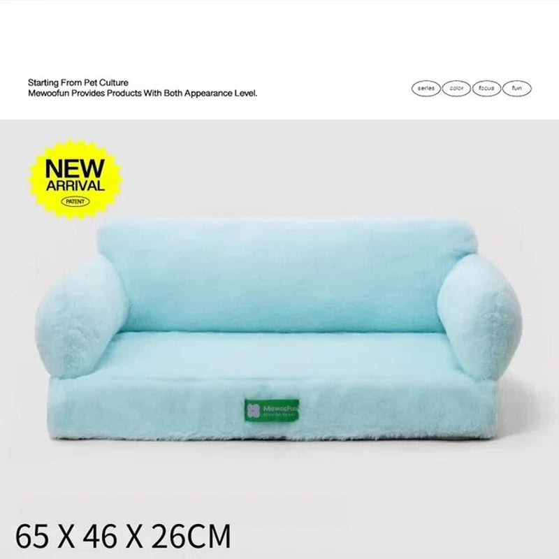 "Ultimate Comfort and Style: Premium Fur Pet Sofa Bed for Your Beloved Cat or Dog - Perfect for Summertime Relaxation!"