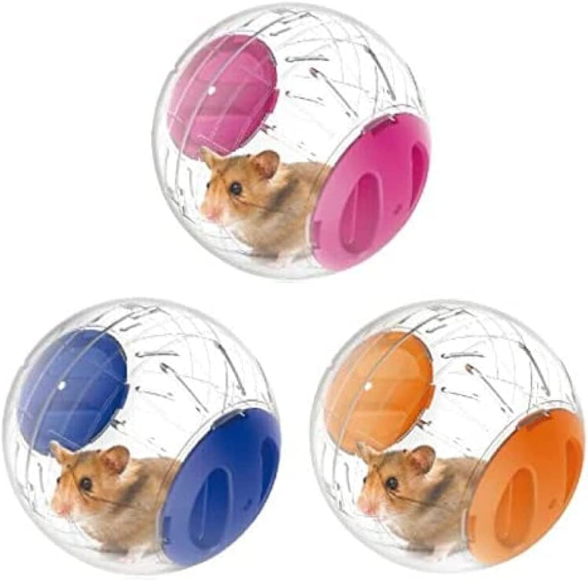 New Cute Hamster Running Ball 4.7 Inches Crystal Ball for Hamsters Small Silent Exercise Wheel Small Animals Cage Accessories Small Animal Pet Toys Ball Mouse Ball (Pink)