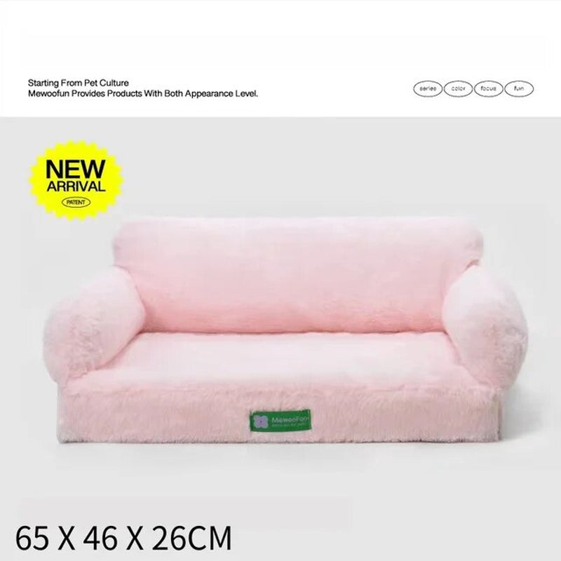 "Ultimate Comfort and Style: Premium Fur Pet Sofa Bed for Your Beloved Cat or Dog - Perfect for Summertime Relaxation!"