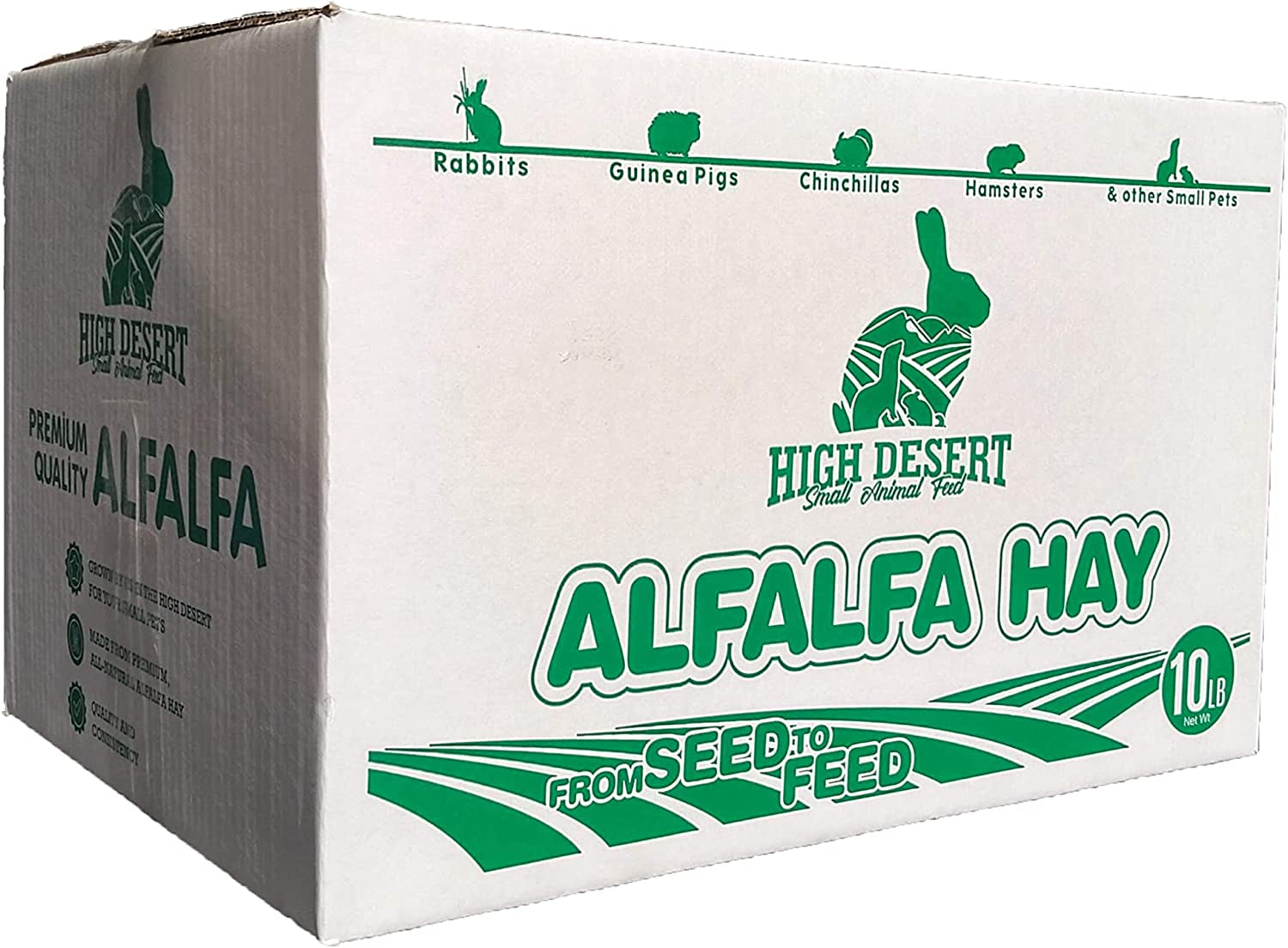 High Desert Alfalfa Hay - Dried Natural Alfalfa Hay for Rabbits, Guinea Pigs, Chinchillas, and Ferrets - Protein and Fiber Rich Food for Small Animals - Healthy Pet Food