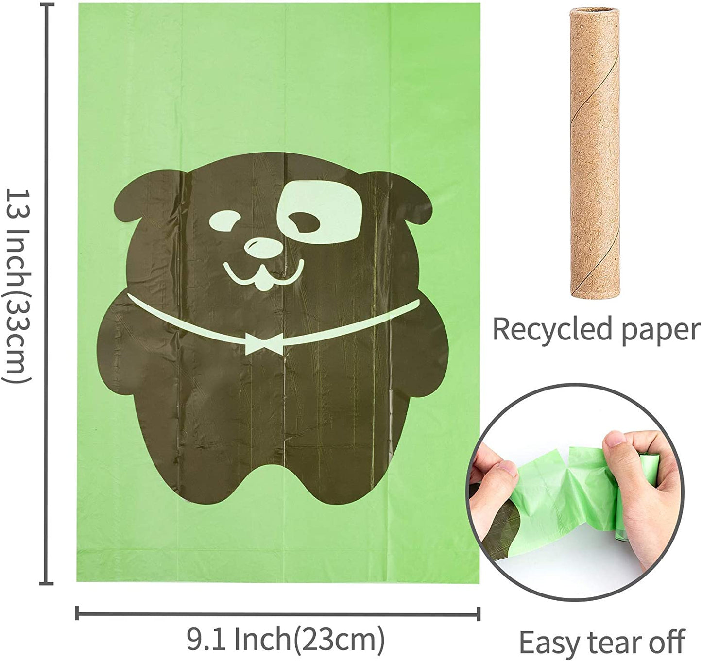 Dog Poop Bag Dispenser with Flashlight - Doggy Bag Holder, Leak-Proof Puppy Poop Bags, Extra Thick Strong Doggie Bags for Poop (120 Bags)