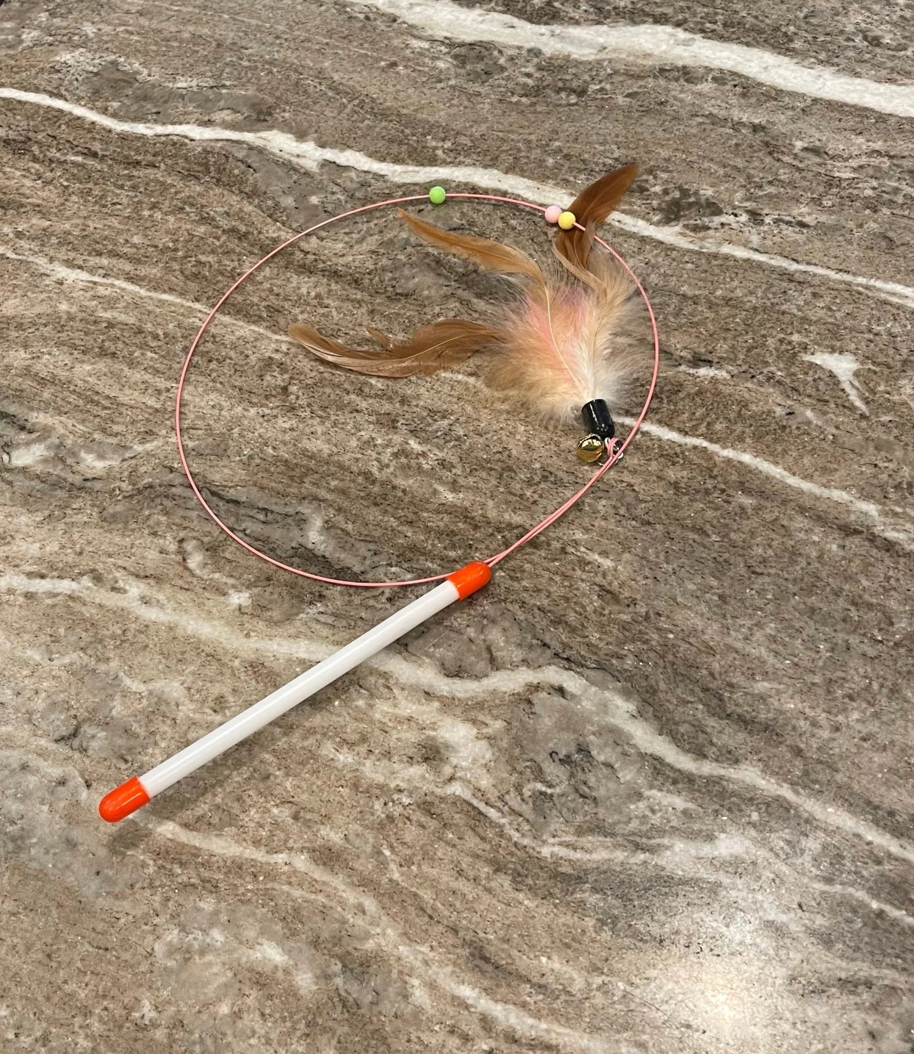 Cat Teaser Toy - Interactive Fishing Pole Toy with Bell for Indoor Cats to Play and Exercise