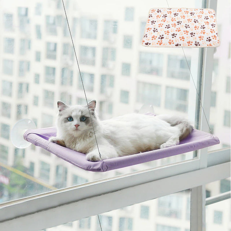 Cat Hammock Hanging Cat Bed Window Pet Bed for Cats Small Dogs Sunny Window Seat Mount with Blanket Bearing 20Kg Pet Accessories