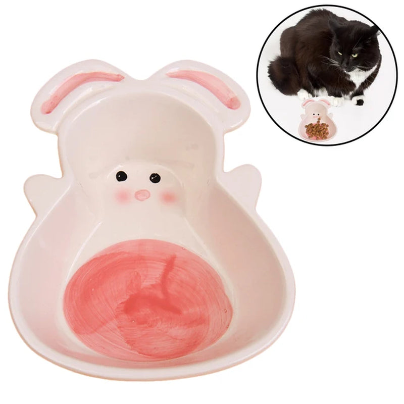 Cute Cartoon Carrot Rabbit Shape Ceramic Bowl Food Water Feeding Bowls for Small Animals Hamster Chinchilla Pet Feeding Supplies