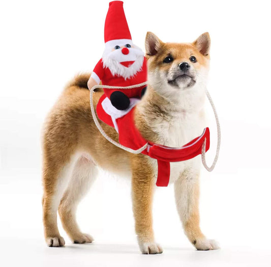 Large Clearance Christmas Dog Costume: Funny Santa Claus Outfit for Pets, Perfect for Holiday Parties and Halloween Dress-Up
