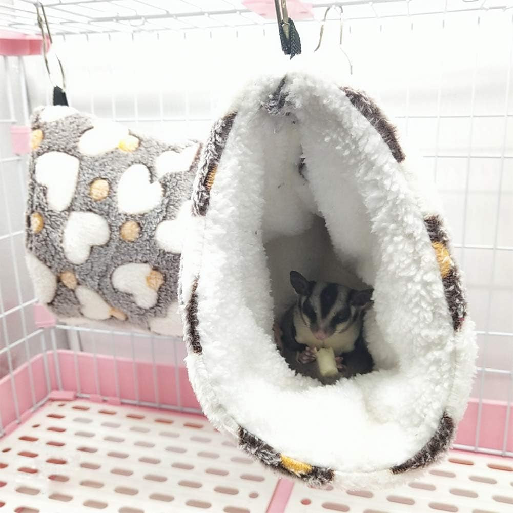 Love Hamster Play Tunnel Mouse Agility Tunnels Small Animals Toy Hunting and Resting Hammock Mice House Rats Bed Pet Cage Decoration Small Animals Warm Cotton Nest (Brown)