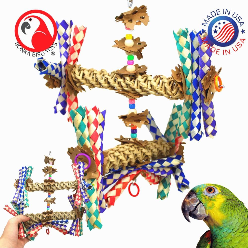  Double Helix 11" High by 9" Wide Parrot Toy, Amazon, African Grey, Conure, and Similar Sized Birds