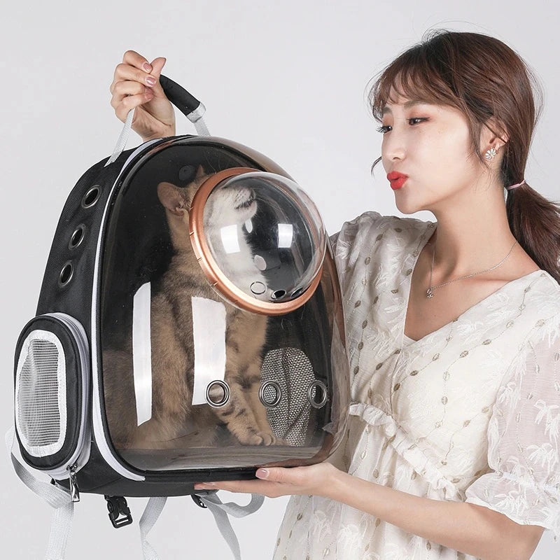 Luxury Dog Transportation Carrying Bag Dogs Backpack Transparent Carrier with a Window for Cat Pet Products Travel Bag Pet Cage