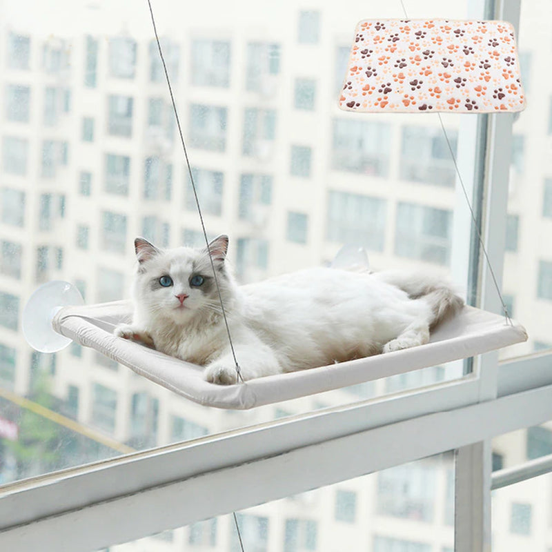 Cat Hammock Hanging Cat Bed Window Pet Bed for Cats Small Dogs Sunny Window Seat Mount with Blanket Bearing 20Kg Pet Accessories