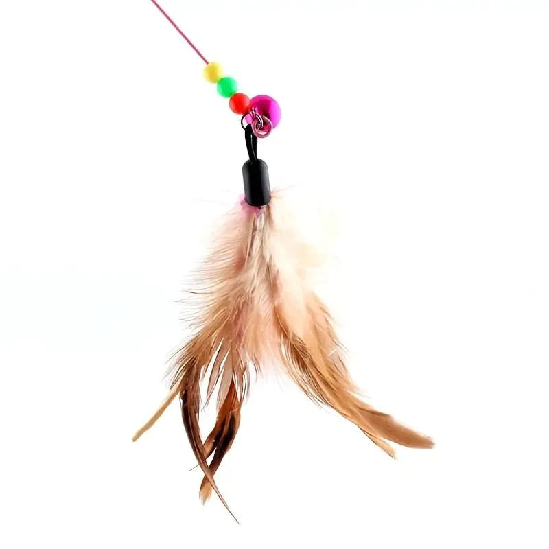 Cat Teaser Toy - Interactive Fishing Pole Toy with Bell for Indoor Cats to Play and Exercise